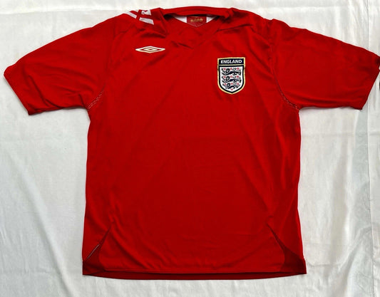 2006-08 England Umbro Away Shirt Red XL