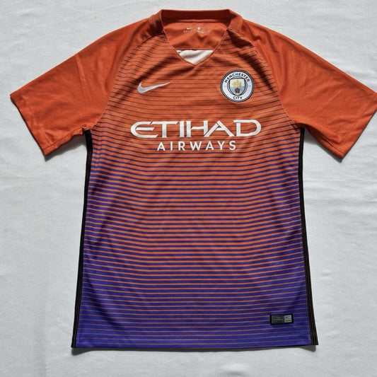 🔶 Manchester City 2016-17 Third Shirt | Nike Small | Orange Purple