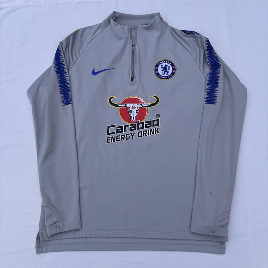 Chelsea 2018/19 Nike Drill Top Medium | Grey 1/4 Zip | Carabao Sponsor