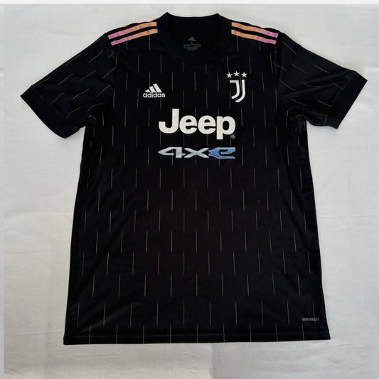 Juventus 2021/22 Third Shirt Large Adidas Black Jeep 4XE Sponsor Primegreen Kit