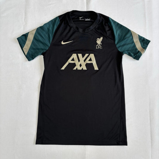 Liverpool 2022/23 Training Shirt Nike S Black Teal Gold AXA Dri-FIT Vintage