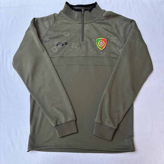 Portugal Força Training Top Small | Olive Khaki Quarter Zip Fan Gear