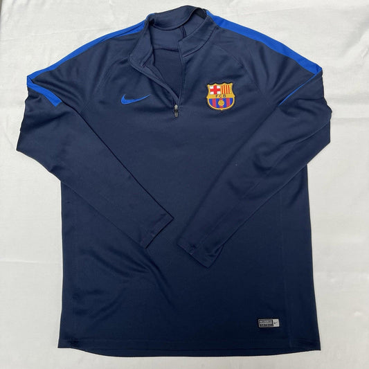 Barcelona 2016/17 Nike 1/4 Zip Training Top Blue Pullover | Men’s Large