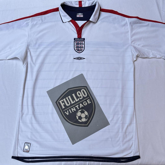 England 2003–05 Home Shirt Umbro XL | Euro 2004 V-Neck Classic