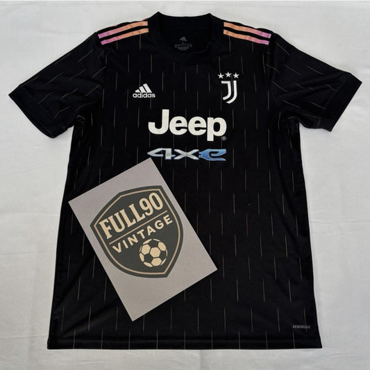Juventus 2021/22 Third Shirt Large Adidas Black Jeep 4XE Sponsor Primegreen Kit