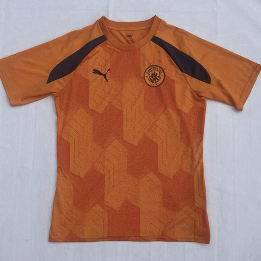 Man City Puma Training Shirt |Orange Geo 2023 | Size Small I Full90 Vintage