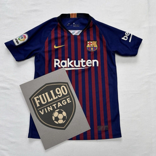 Barcelona Home Shirt - Nike - Kids Medium (137-147cm) - La Liga Patch - 18/19