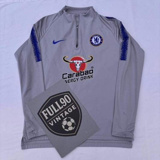 Chelsea 2018/19 Nike Drill Top Medium | Grey 1/4 Zip | Carabao Sponsor