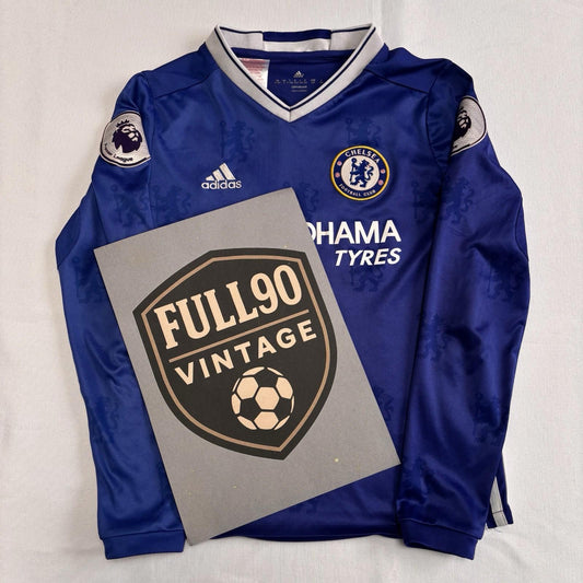 Chelsea 2016/17 Adidas Home Long Sleeve Hazard #10 Shirt | Kids 9-10 Years
