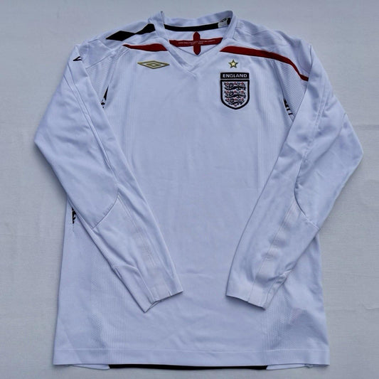 England 2007-09 Home Shirt Long Sleeve Umbro YXL / Men’s Small – Rare